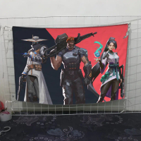 Bendera Valorant Poster Kain Satin Premium Tebal Full Printing Pajangan Dinding Kamar Gaming & Kolek