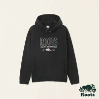 【Roots】Roots 男裝- 休閒生活系列 有機棉刷毛布連帽上衣(黑色)