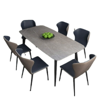 純白色實木巖板伸縮餐桌家用中小戶型奶油風圓形折疊方桌可變圓桌