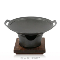 Japanese cast iron commercial small hot pot iron pot domestic dry boiler stove +pot 080-7