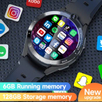 4G LTE Smart Watch Men 6G Ram 128GB Rom 1.6" 400*400 HD Screen WIFI GPS Android 11 Dual System Chip Dual Cameras Smartwatch Men