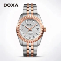 DOXA Men's Automatic Mechanical Watch Premium Business Casual Watch Round Dial 10Bar Waterproof Automatic Movement Watch