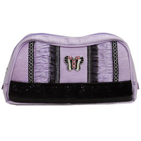 【ANNA SUI 安娜蘇】奢華蝴蝶蕾絲化妝包(紫色)