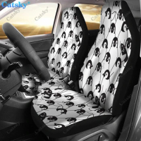 Penguins Pattern Print Universal Car Seat Covers Fit for Cars Trucks SUV or Van Auto Seat Cover Protector 2 PCS