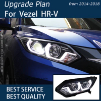 Car Lights for Honda HRV HR-V Vezel 2015-2018 LED Auto Headlight Assembly Upgrade Angel Eye Design Signal Lamp Tool Accessories