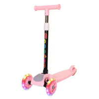 Wheel Kick Scooter For Kids LED Shine Balance Bike Adjustable Height Skateboards Kids Scooter 3 Wheel Scooter Child