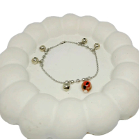 gelang kaki bayi kerincingan rantai merica monel+cristal sawan