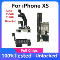For iPhone XS 64GB 256GB Fully Tested Cleaned iCloud Unlocked Mainboard Authentic Compatible For iPhone XS Motherboard Full Chip