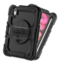 Hand Strap Shoulder Strap 360 Rotation PC Silicone 2 In 1 Shockproof Cover For iPad Mini 6 Case 2021 iPad Mini 6 Rugged Case