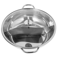 Hot Pot Pan Stainless Steel Hot Pot Set Divided Hot Pot Cooker Kitchen Cooking Pot