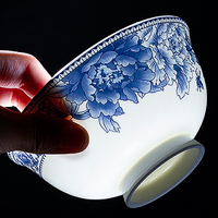 餐具吃飯碗單個家用景德鎮陶瓷碗套裝陶瓷個性中國風碗高腳面碗