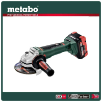 【metabo 美達寶】18V鋰電無刷5”砂輪機-快拆5.5Ah單電套裝組隨附工具袋(WB 18 LTX BL 125 Quick)