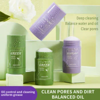 Green Tea Solid Facial Mask Deep Cleaning, Water Replenishing, Oil Controlling and Pore Shrinking Smearing Mud Film Stick