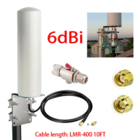 Helium Hotspot Miners 6DBI 860-930MHz Omni Antenna Set With 10ft LMR400 Cable For Syncrobit Bobcat Nebra Syncrobit