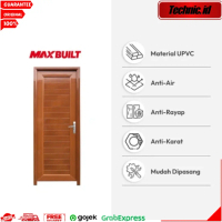 Pintu WC UPVC Pintu Kamar Mandi Maxbuilt 198 x 70 x 7 Cm Upvc Door Right Cokelat Wood