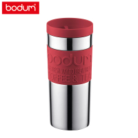 【Bodum】雙層不鏽鋼平口隨行杯350cc-紅