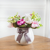 家居飾品干花絹花假花仿真玉蘭花歐式客廳餐桌仿真花擺放花藝花束