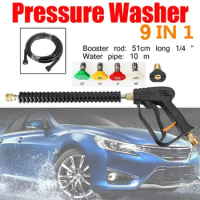High Pressure Car Washer Gun Water Jet Washing Gun 3000 PSI with 5-color Water Garden Spray Cleaning Washer Nozzles Tool