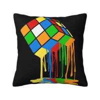 Melted Cube Rubiks Luxury Pillow Cover Living Room Decoration Geometric Math Magic Chair Cushion