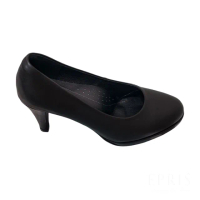 【EPRIS 艾佩絲】現貨 OL上班黑鞋圓頭系列7.5公分20-26-時尚黑(黑色高跟鞋)