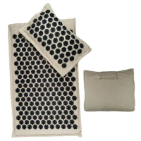 Acupressure Yoga Mat Linen Coconut Fiber Orthopedic Cushion Shiatsu Pad Buckwheat Pillow with Needle Mata Do Masażu Akupresury