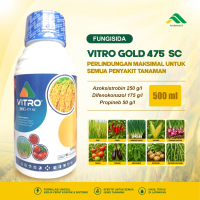 VITRO GOLD 475 SC - Fungisida 500ML Obat Jamur Cabai Tomat Bawang Anti Antraknosa dan Hawar Daun