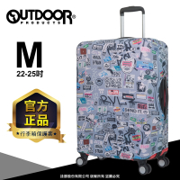 【OUTDOOR】行李箱保護套-塗鴉-M ODS18B01MGY