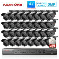 KANTURE 32CH 5MP-N AHD DVR Kit CCTV Security Camera System 5MP Face Detection Outdoor Waterproof Camera Video Surveillance Kit