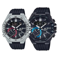 【CASIO 卡西歐】Edifice ECB-10P ECB-10PB 手機連接八角賽車旅遊 樹脂 石英腕錶 手錶(世界時間)