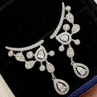 Custom Solid 10K White Gold Women Stud Earrings Water Drop Moissanite Diamonds Wedding Engagement Anniversary Drop Earrings