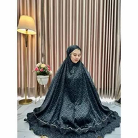 Mukena Dewasa Santorini Silk Jumbo Adem dan Nyaman Hitam