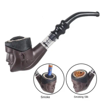 New Classic Resin Smoking Pipe Tobacco Cigarette Dual-purpose Human Face Tobacco Pipe Smoking Accessories