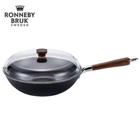 瑞典Ronneby Bruk鑄鐵炒鍋物理不沾生鐵鍋家用炒菜無塗層平底