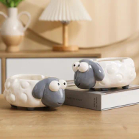 Nordic Style Ceramics Cute Sheep Ashtray Living Room Desktop Ashtray Decorative Gift for Boyfriend Home Decoration Accessories