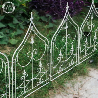 鐵藝城堡籬笆花插 做舊庭院花園小圍欄柵欄組合單用連串爬藤架
