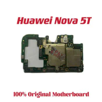 Original Unlocked Main Board for Huawei, Nova 5t Mainboard, Motherboard with Chips, Flex Cable