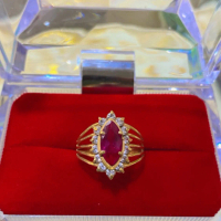 Cincin permata merah 2 gram emas muda
