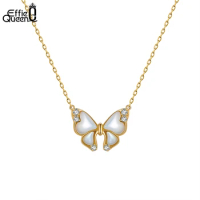 Effie Queen Solid Gold Pendant Necklace for Women 10K/14K/18K White Gold Yellow Gold Rose Gold 18 Inches Chain Necklace GN16