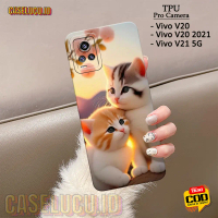 Casing Hp Kompatibel Untuk VIVO V20 / V20 2021/ V21 5G Terbaru - Fashion Case Kucing - Case VIVO V20