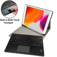 For iPad 9.7 10.2 5th 6th 7th Generation iPad Air 2 3 iPad Pro 9.7 10.5 11 Wireless Bluetooth Keyboard Cover Case with Touchpad