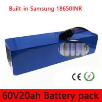 60V Battery 20AH 67.2V 16S6P Built-in Samsung 18650INR 33G With 60A BMS Suit For Electric Bicycle Scooters 1000W Motor Etc.