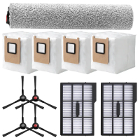 Phụ kiện: bàn chải bên, túi dùng cho cây lau nhà con lăn, tương thích với Eufy và Omni E25/E28