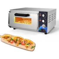 HOOCOO Electric Pizza Oven Indoor Commercial Pizza Oven with Pizza Stone And 60-minitue Timer, Adjustable Temperature 175℉-660℉