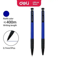 Deli pulpen 1 pc 3 warna retractable isi tinta tebal 6546 1 pc Biru