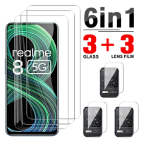 6in1 Screen Protector For Realme 8 5G Camera Lens Protection Film For OPPO Realme 8 7 6 Pro Realme8 7 5G HD Tempered Glass Case