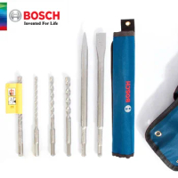 Bosch original 6-piece drill bit For excavate concrete brick wall with round four-pit electric pick hammer drill tip/flat chisel