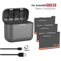 For Insta360 ONE X3 Battery 2200mAh 2 Card Slot Battery Charging Box for Insta 360 ONE X 3 Action Camera Action Camera