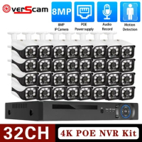 32 Channel 4K NVR Kit 5MP POE CCTV Camera Security System Kit 32CH XMEYE POE IP Camera Video Surveillance System Set H.265 24CH