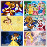 35/300/500/1000 Pcs Jigsaw Puzzle Disney Beauty and The Beast Assembling Decompression Puzzles Toy for Adult Kid Home Decoration