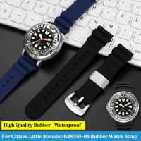 For Citizen BJ8050 BJ8050-08E Stainless Steel Lug Little/Small Monster Modified Rubber Watchband Tools Silicone Watch Band Strap